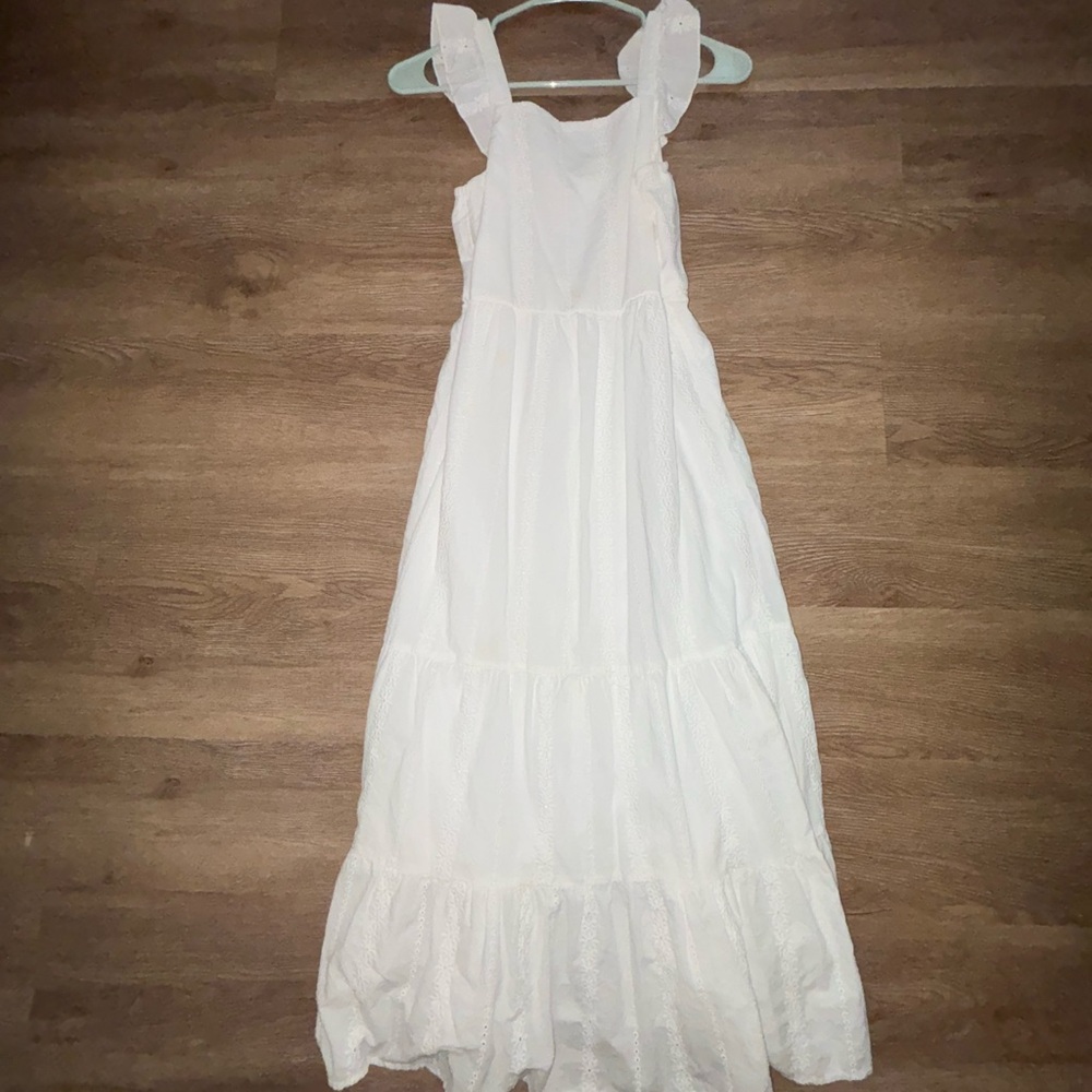 Charming White Kids Casual Dress